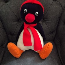 Vintage 1992 Pingu Penguin Large Soft Toy - Golden Bear/BBC - 16"