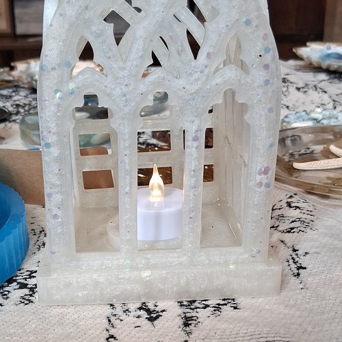 White glitter resin - white, gothic