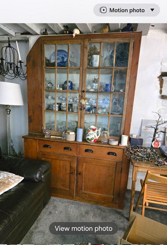Antique varnished wood glass - varnished,