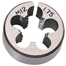 Draper 12mm M12 x 1.75 Circular Die 1" OD Outside Diameter Carbon Steel 83813