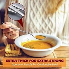 6x Stainless Steel Soup Spoon