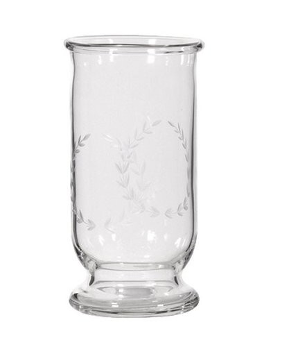 Etched glass hurricane lamp - glass,