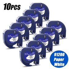 Dymo LetraTag Refill White Paper Label Tape 91200 S0721510 12mm x4m LT-100H QX50