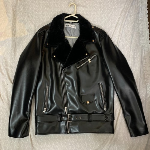 Mens black leather biker - mens,