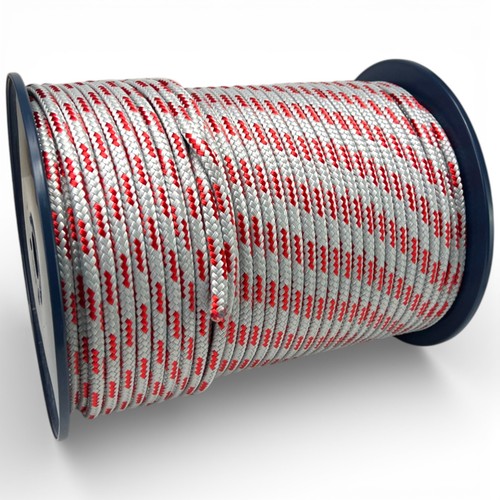 Grey red quality double braid - grey,