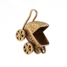 Yellow gold baby carriage - baby,