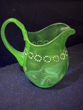 Green Glass Antique Jug With