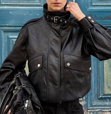 BERSHKA : Leather Effect Jacket with Pockets : 6628/677 : ALL SIZES