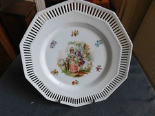 Schumann Bavaria Openwork Plate With Gallant Scene Decoration 1918/1929
