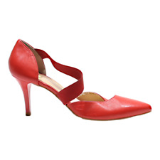 BATA D'Orsay Heels Red Leather Womens UK 6