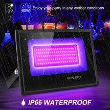 60W UV LED Black Light Floodlight DJ Disco Outdoor Glow Party Stage Waterproof