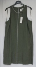 LADIES MARKS AND SPENCER HUNTER GREEN LINEN RICH COOL COMFORT DRESS SIZE 14