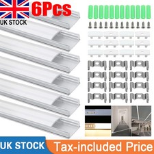 6X U-shape 1 Meter Aluminium Channel For LED Strip Light Cover PVC Profile 5050