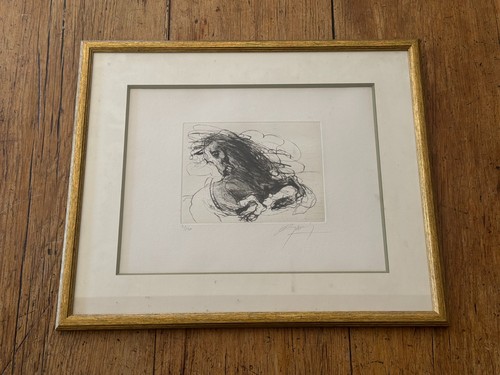 Original etching horse - original, pencil