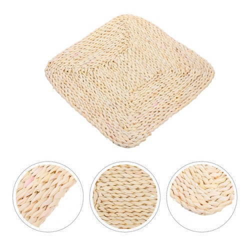 Straw cushion floor pillow - straw,