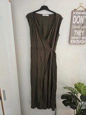 Zara Khaki Sleeveless Flared