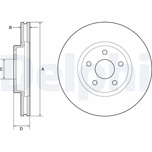 Rear brake disc - rear, delphi