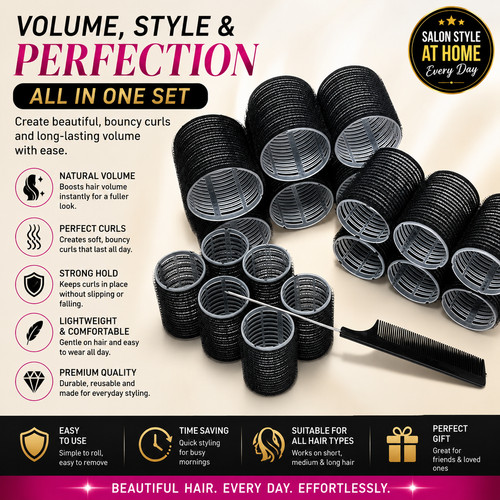 28pc hair rollers self - 19-28pc,