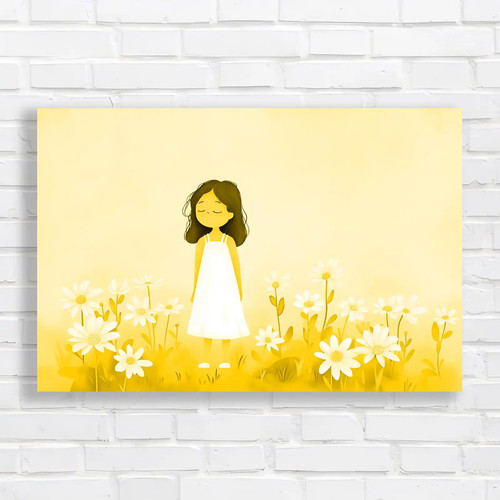 Peaceful daisy meadow yellow - peaceful,