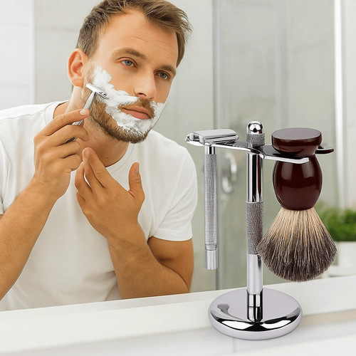 Alloy razor and brush stand - razor,