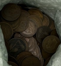 10 OLD BRITISH PENNIES -