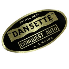 Dansette Conquest Auto Lid Label / Decal / Sticker