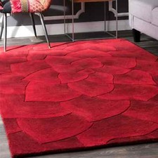 Hand Tufted Red Rose Rug 100%