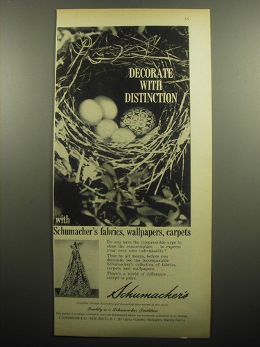 1958 schumacher fabrics - schumacher's,