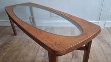 Original 1970's NATHAN Mid-Century Teak Drinks /Coffee Table With Glass Insert