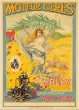 Original Vintage Poster Moteur Ceres Tichon Motor Agriculture 1899