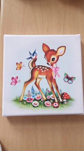 Vintage bambi canvas 1950s - bambi, canvas: