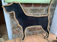 Large Dog Shaped Hanging Chalk Board Rope Edged 54x51cm
