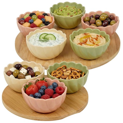 Ceramic bowl set flower shape - set,