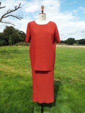 DEBENHAMS Smart Matching Pull On Skirt & Top Suit With Stretch Occasion UK 18