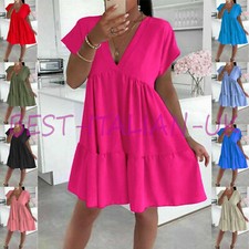 Ladies V Neck Smock Dress