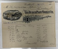 1910 Antique Receipt The Burch