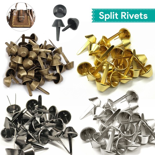 Split brass rivet mushroom - split,