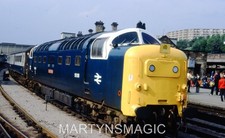 T5-13 Original 35mm Railway Slide Deltic 55018 @ Sheffield on The White Rose 15-