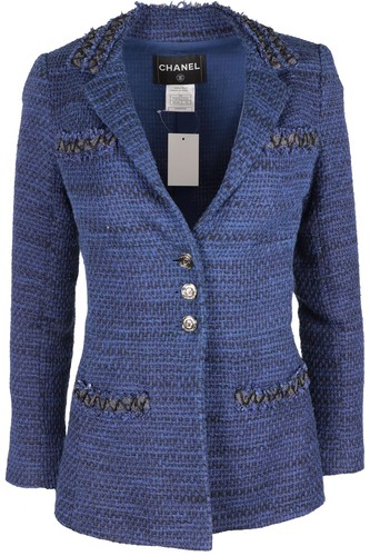 Chanel blue 2009 tweed jacket - blue,