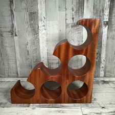 Geometric Solid Wood Wine Bottle Rack Triangle Shaped Holder Table Home Decor