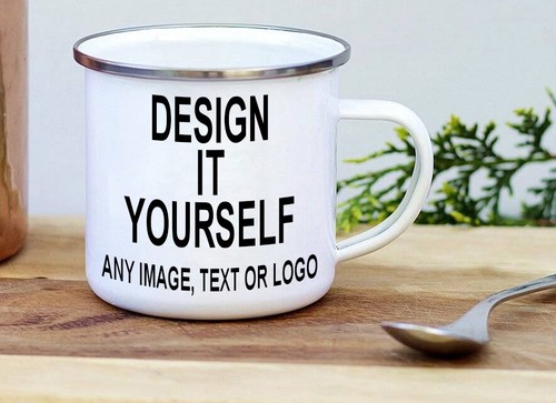 Personalised enamel mug tea - personalised,