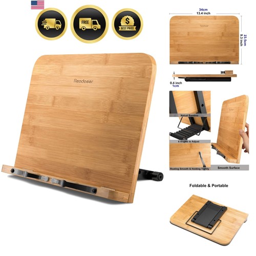 Bamboo book stand large - bamboo,