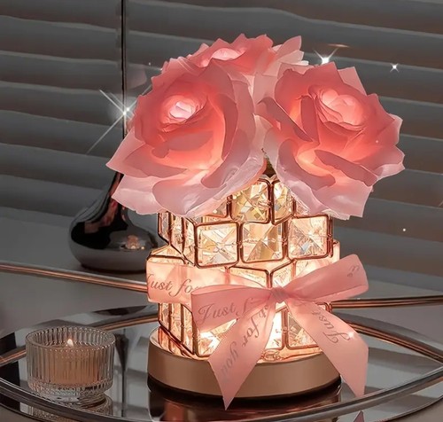 Crystal rose table lamp - table, led