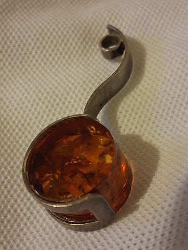 925 silver and amber pendant - 925,