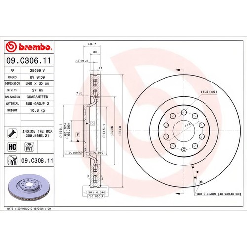 Brembo c306 brake disc - brake,