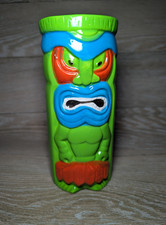 Ceramic Tiki  Hawaii Style Cocktail Mug Green Blue and Red - See Description
