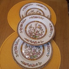 Vintage Washington Indian Tree - 3  x Dinner / Salad Plates 9" Diameter -VGC