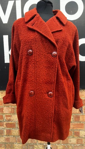 Womens rust bouclet wool mix - bouclet,