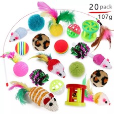 30 Pcs Pet Cat Bells Mouse Toys Kitten Interactive Indoor Toys Bulk Ball Toy NEW