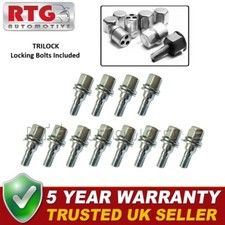 12x Bolts + 4x Trilock Locking Bolts For Peugeot 306 1993-2003 (Alloy Wheels)